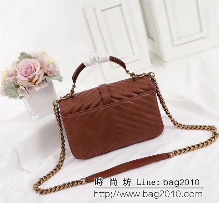 YSL聖羅蘭 專櫃最新同步款 雙色烤焦油皮郵差包 59902 YAS1045